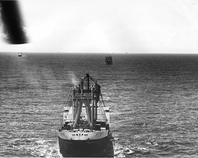 The purpose of the exercise was to practice convoy operations. We even had a U.S. submarine playing bad guy, so we could do our