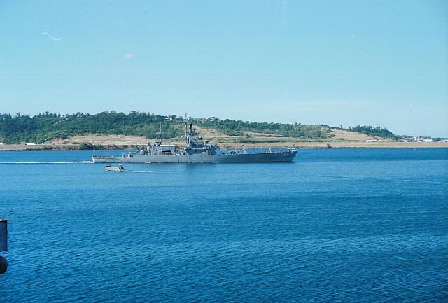 USS Bainbridge CGN-25 departing Subic Bay