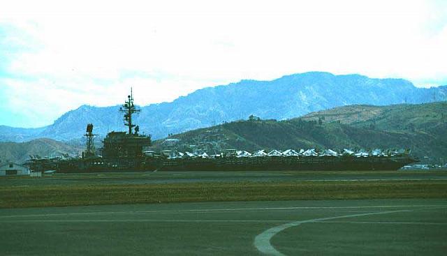 U.S.S. Kitty Hawk at Leyte Pier May '78 - courtesy of Warren Davis