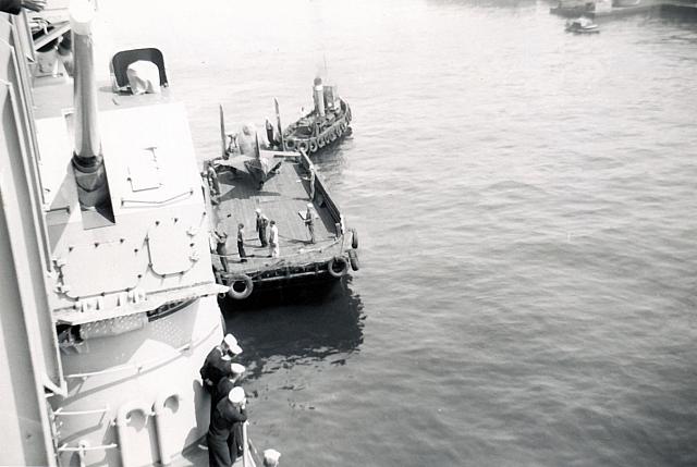 F9F on barge at Naples - Courtesy of Ronald Sundberg