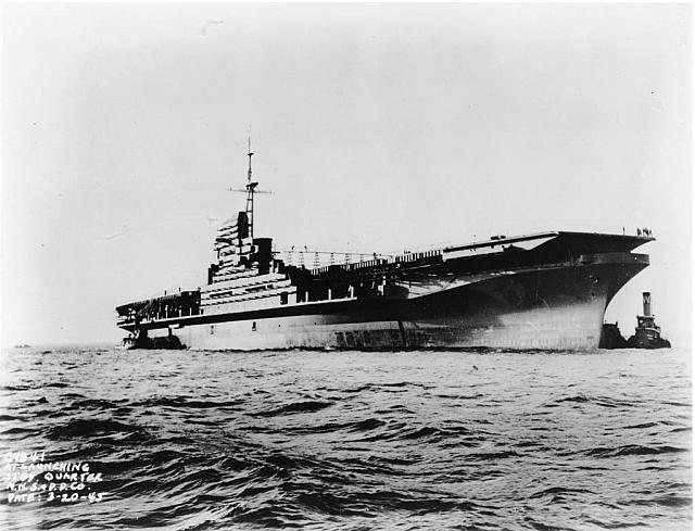 CVB-41 at launching 3-20-1945