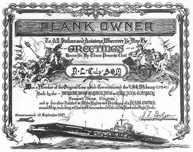 plankowner cert