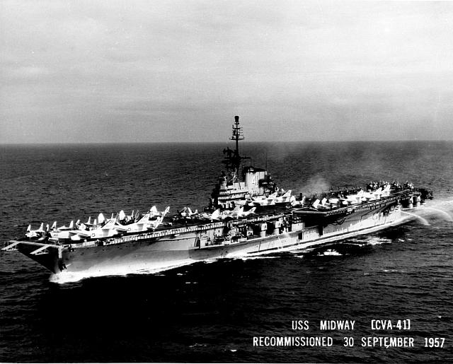 CVA-41 after recommissioning 30 Sept 1957 - USN photo