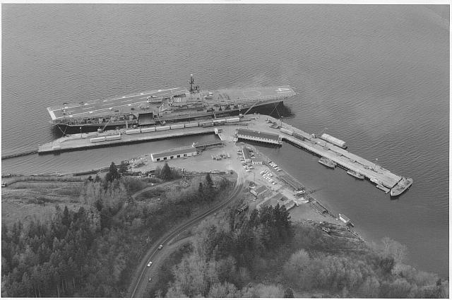 USS Midway at Bangor, WA 
6 Dec 1957