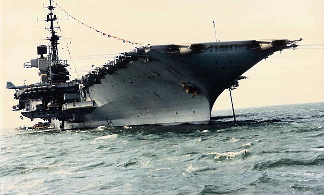 Midway at anchor - Hong Kong circa 1983-84