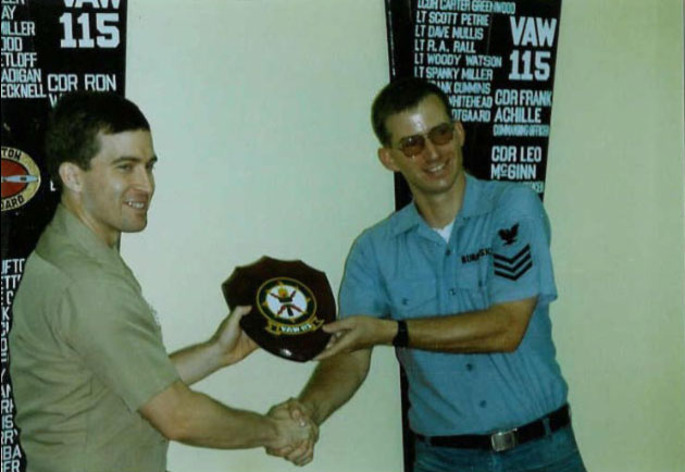 Reenlistment w/ LT(jg) Shane Gahagan in VAW-115 @ NAF Atsugi in September 1990