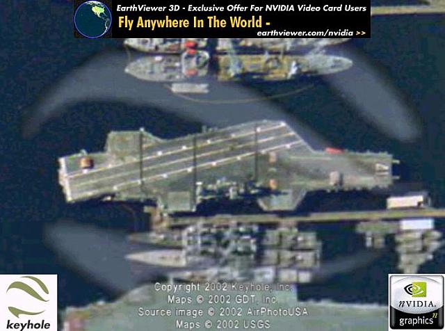 Keyhole photo of U.S.S. Midway at Bremerton shipyard. - courtesy of Bill Martin