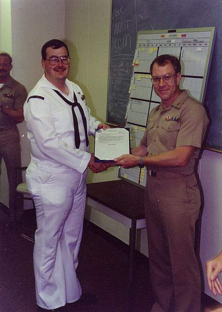 James Kochheiser and Captain Burnett - Sailor Of The Year Award
