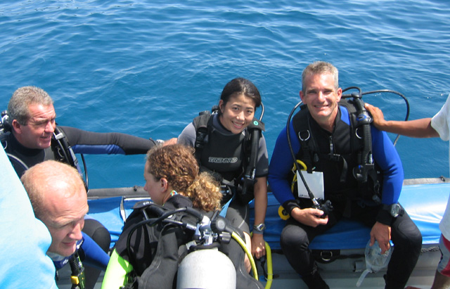 Kurt (R) in dive instruction boat