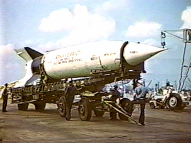 One of three V-2s loaded aboard Midway. This one was not launched