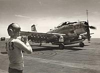 VA-25 Skyraider heading for Vietnam bomb mission