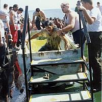 Gary Fusaro becoming a shellback