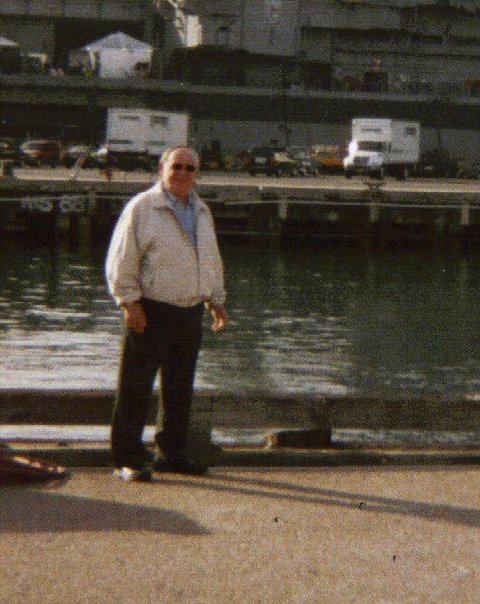 Richard Rueter (cat crew 1958-60)aboard the Midway 2005