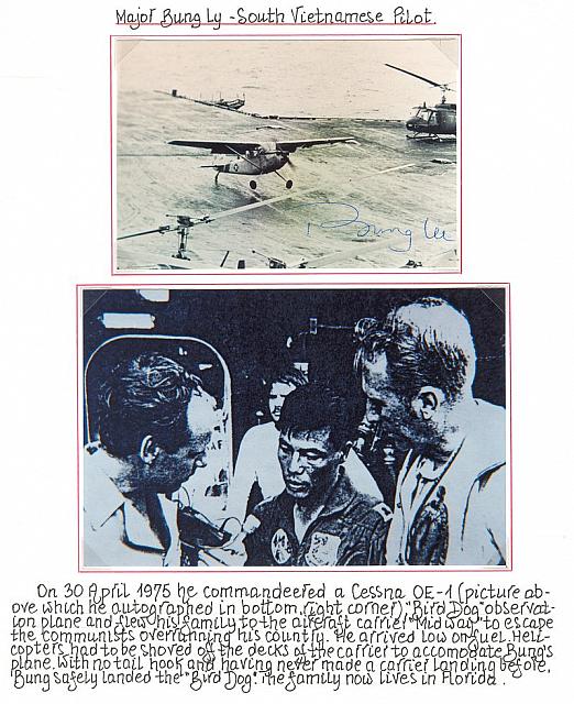 Photo autographed by Bird Dog pilot Bung Ly - courtesy of Troy Prince
