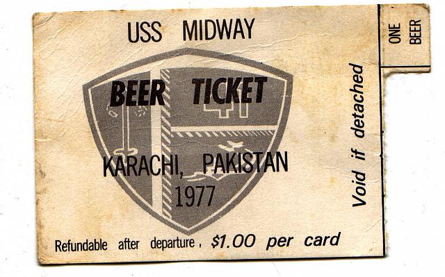 Midway Beer Ticket 1977 - Courtesy of Jim Houchin