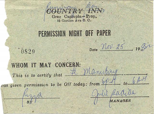 PI Permission Slip - courtesy of Tony Cartland