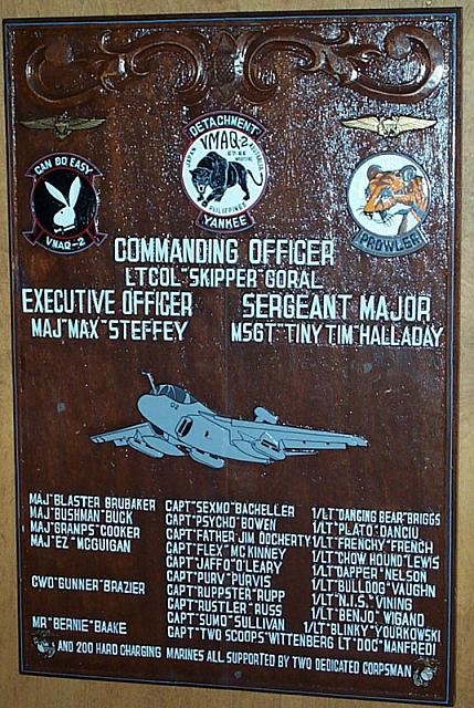 Cubi O Club plaque on display at the Naval Aviation Museum in Pensecola, FL - courtesy of José Lahoz