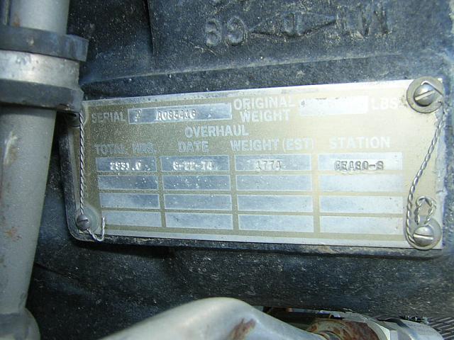F-9 Engine Dataplate