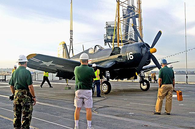 F4U Corsair on flight deck [11-11-09] - Clint Griffin photo