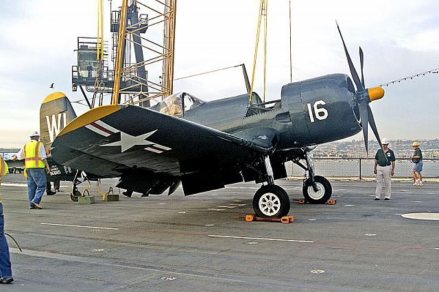 F4U Corsair on flight deck [11-11-09] - Clint Griffin photo