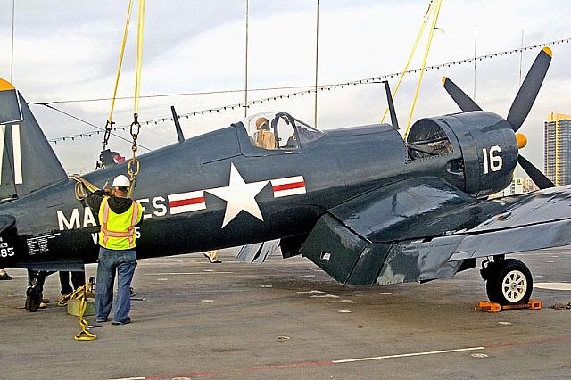 F4U Corsair on flight deck [11-11-09] - Clint Griffin photo