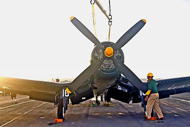 F4U Corsair on flight deck [11-11-09] - Clint Griffin photo