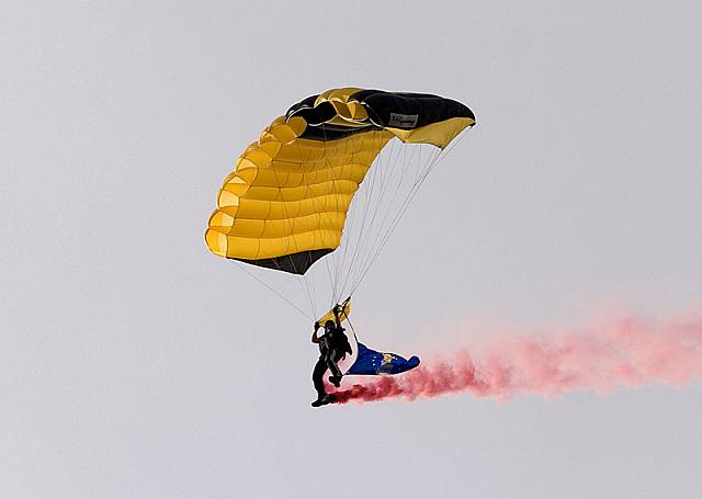Skydiver descending toward ship [11-11-09] - Clint Griffin photo