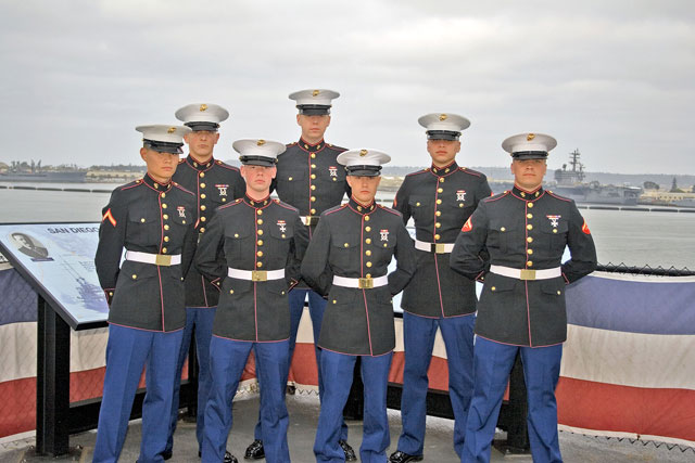 Marines attending ceremony [5-23-09] - photo by Clint Griffin