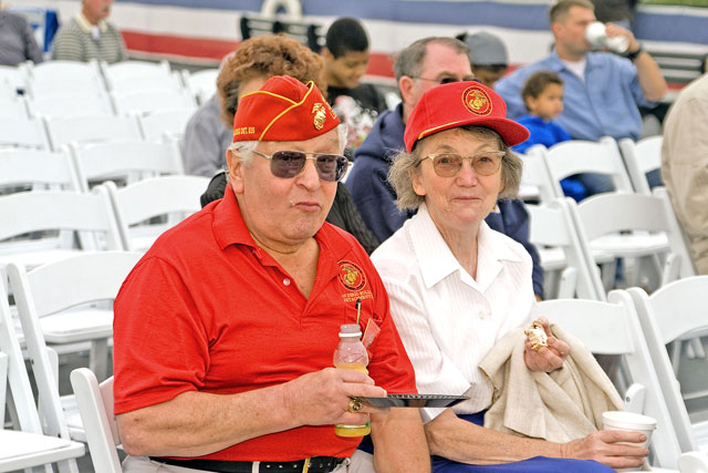 Marine veteran & wife attending ceremony [5-23-09] - photo by Clint Griffin