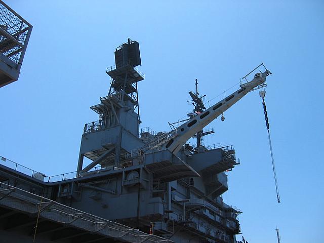 Midway's crane in action