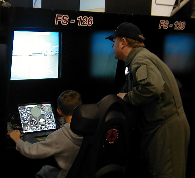 future pilot at simulator
