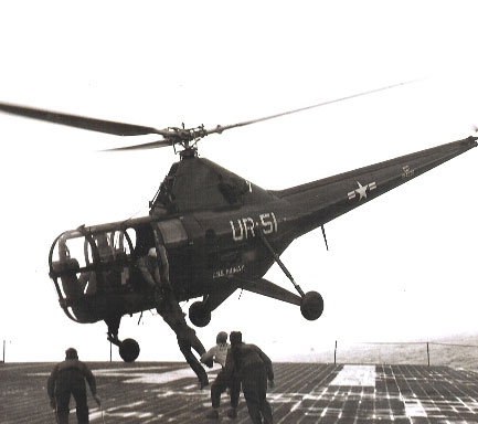 Man overboard rescue by hel