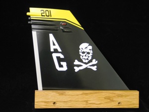 1 of 70 squadron tails that will be mounted along one bulkhead representing every F/A-18 command, past and present