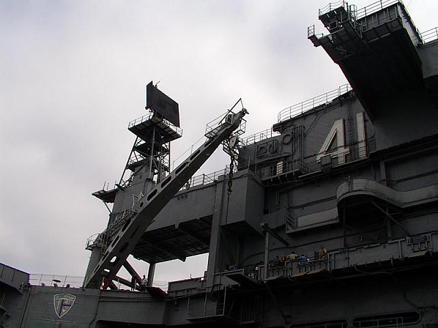 One of the ship's newly restored antennas