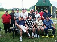 Apr. 24, 2oo9 Beaumont, TX  Midway Reunion  Setting; L to R Ralph Little-JJ Stringer-Sid Friedlander(Plank Owner)-Bill Wooley