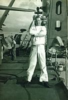 Jim Gerrard besides the crane circa 1952