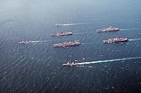 Ships of Battle Force Zulu underway at the conclusion of Operation Desert Storm - 2 March 1991