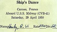 Dance Card - courtesy of Gary Schreffler