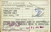 Max Kidd CV-41 Equipment License back