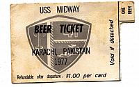 Midway Beer Ticket 1977 - Courtesy of Jim Houchin