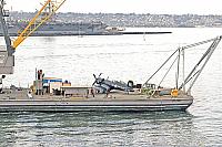 Barge with F4U Corsair crossing the bay [11-11-09] - Clint Griffin photo