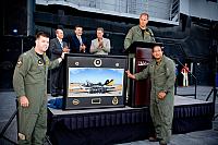 Skipper Hyink and the VFA-151 wardroom present Ready Room One with a squadron photo (6/30/09)